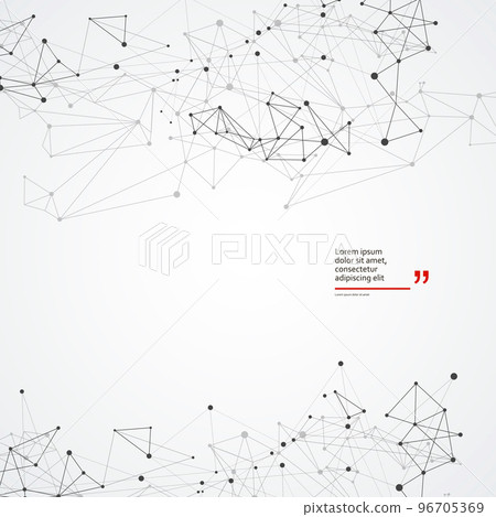 Abstract background with dotted grid. Connected lines and cells. Modern digital atom biology structure 96705369