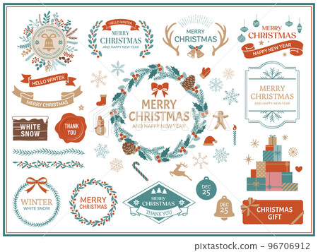 Christmas Decorations And Frames And Icons Set - Stock Illustration  [96706912] - Pixta