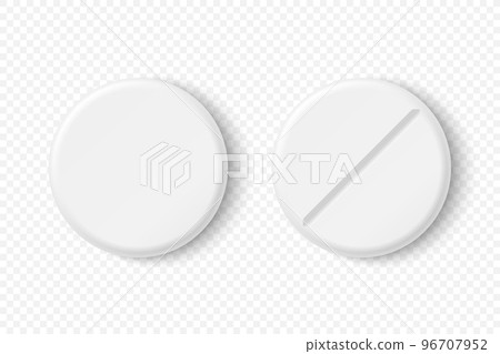 Vector 3d Realistic Round White Pharmaceutical Medical Pill, Capsule, Tablet Icon Set Isolated. Top View. Medical Concept Vector 3d Realistic Round White Pharmaceutical Medical Pill, Capsule, Tablet Icon Set Isolated. Top View. Medical Concept 96707952