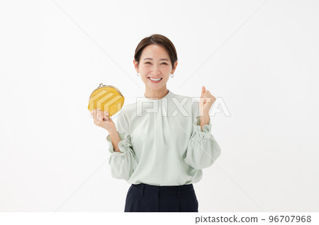 錢包，女性，拳頭泵，白色背景 96707968