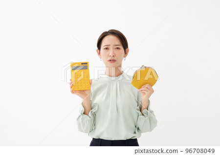 Wallet, female, calculator, white background Wallet, female, calculator, white background 96708049