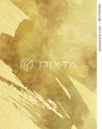 Gold and Japanese pattern background material 96709498