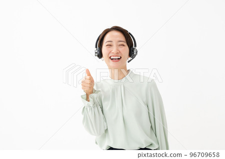 Headset female white background 96709658