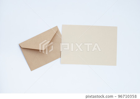 Brown paper and envelopes on white background. Brown paper and envelopes on white background. 96710358