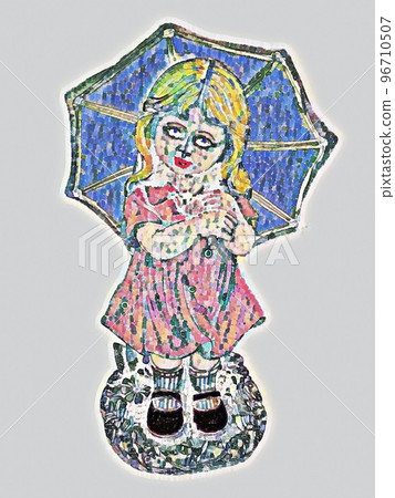 little girl with umbrella little girl with umbrella 96710507