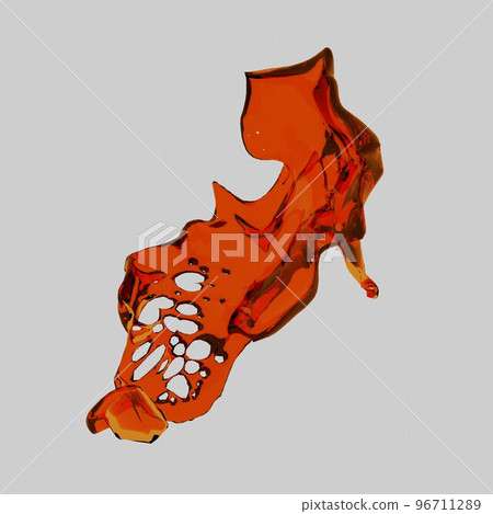 tea splash isolated on white, 3d rendering - illustration 96711289