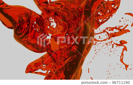 tea splash isolated on white, 3d rendering - illustration tea splash isolated on white, 3d rendering - illustration 96711290