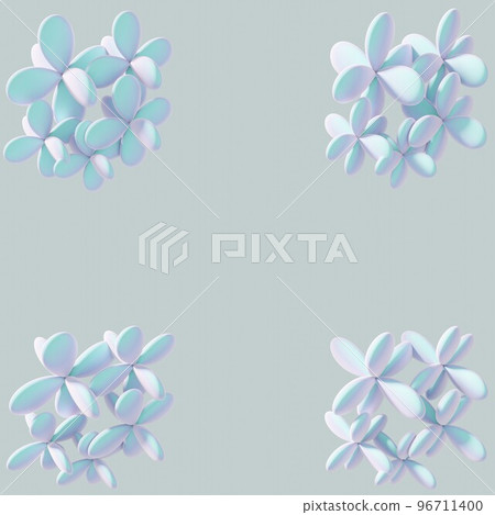 Spring border background with blue blossoms, 3d Spring border background with blue blossoms, 3d 96711400