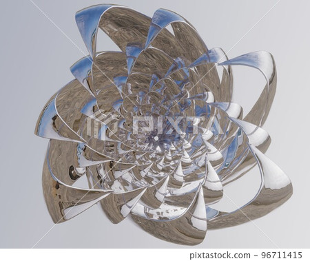 Silver flower on white background, 3d rendering - illustration 96711415