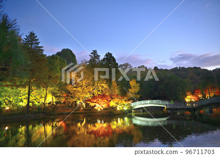 傍晚風景和公園照明 96711703