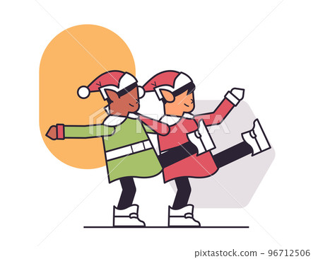 mix race elves having fun santa helpers team celebrating happy new year merry christmas holidays greeting card mix race elves having fun santa helpers team celebrating happy new year merry christmas holidays greeting card 96712506