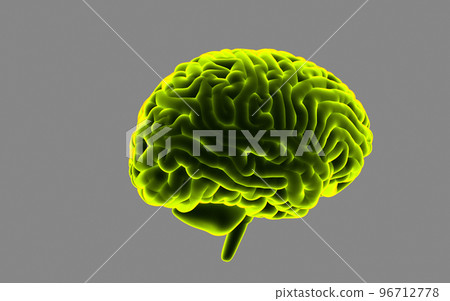 3d rendered human brain in cgreyr background 96712778