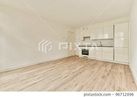 Interior of stylish kitchen with modern furniture and appliances Interior of stylish kitchen with modern furniture and appliances 96712896