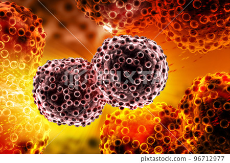 3d rendered Cancer Cell on a color background 3d rendered Cancer Cell on a color background 96712977