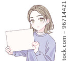A young woman with a board 96714421