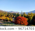 Autumn leaves mountains seen from Magome-juku 96714703