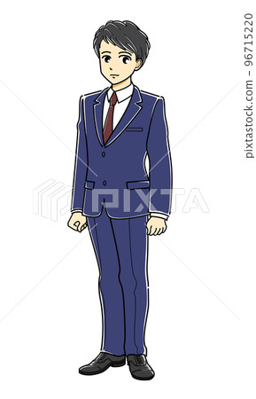 A young man in a standing suit (whole body, diagonally) A young man in a standing suit (whole body, diagonally) 96715220