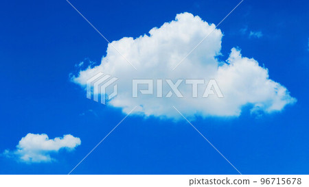 寬敞的景觀，各種形狀的雲彩和藍天 96715678