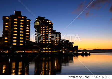 Wakura Onsen town evening view Wakura Onsen town evening view 96716312