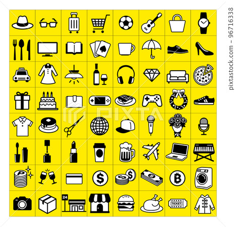 Mail order lifestyle icon set 96716338
