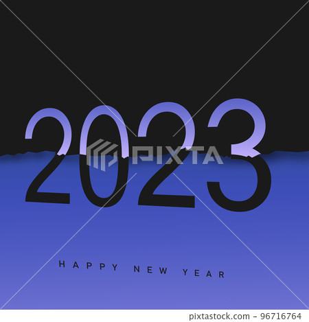 2023 Happy New Year greeting card with torn paper. Vector 2023 Happy New Year greeting card with torn paper. Vector 96716764
