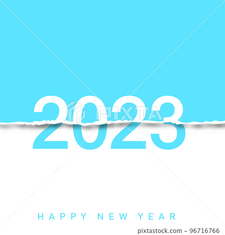 2023 Happy New Year greeting card with torn paper. Vector 2023 Happy New Year greeting card with torn paper. Vector 96716766