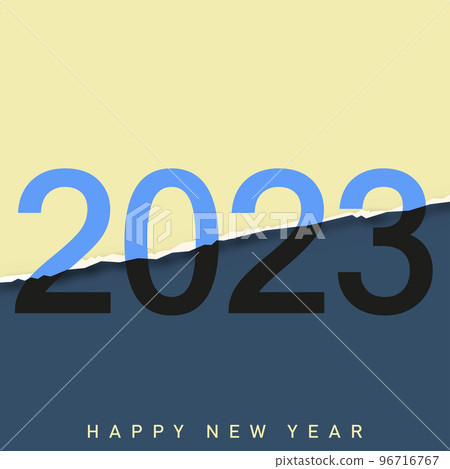 2023 Happy New Year greeting card with torn paper. Vector 2023 Happy New Year greeting card with torn paper. Vector 96716767
