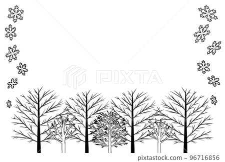 Winter Landscape Clipart Black And White Coloring Book Winter