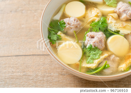 fried egg soup or omelet soup fried egg soup or omelet soup 96716910