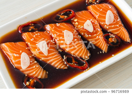 Salmon marinated Shoyu or Salmon Pickled Soy Sauce Salmon marinated Shoyu or Salmon Pickled Soy Sauce 96716989