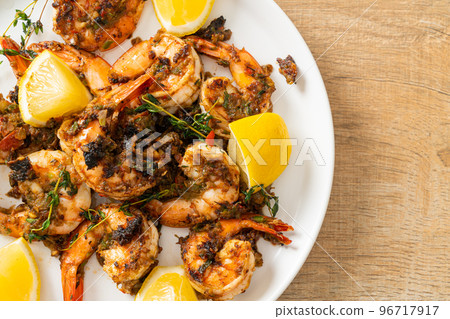 jerk shrimps or grilled shrimps in Jamaica style 96717917