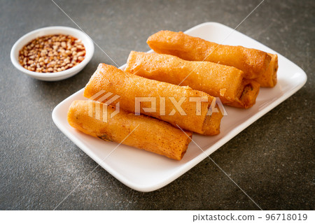 fried spring roll with sauce fried spring roll with sauce 96718019