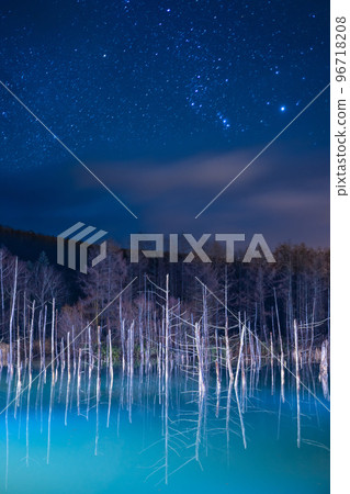 Hokkaido in winter Orion floating in the blue pond Hokkaido in winter Orion floating in the blue pond 96718208