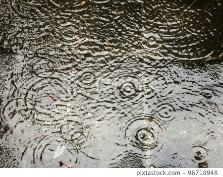 puddle, rain ripples 96718948