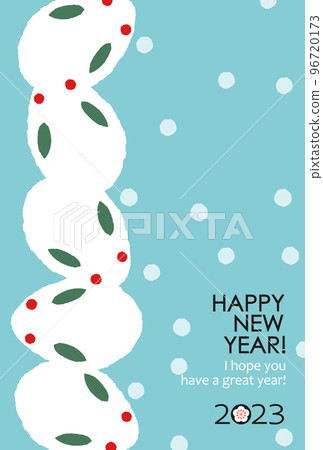 2023新年賀卡雪兔 2023新年賀卡雪兔 96720173