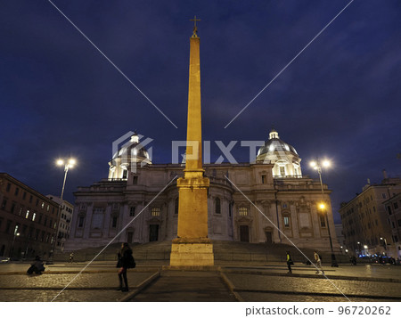 santa maria maggiore church basilica rome italy view at night 96720262