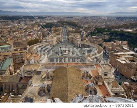 saint peter basilica rome view from rooftop 96720291