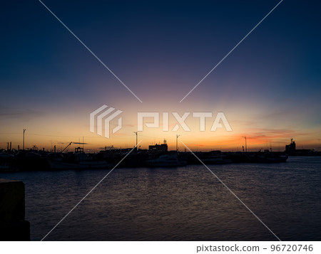Hsinchu fishing port under sunset 96720746