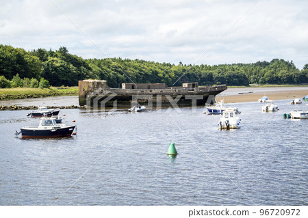 Concrete ship on a River Moy. Ballina, County Mayo, Republic of Ireland Concrete ship on a River Moy. Ballina, County Mayo, Republic of Ireland 96720972