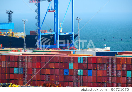 industrial seaport infrastructure, commercial dock and container warehouse, sea, cranes and cargo ship, concept of sea cargo transportation industrial seaport infrastructure, commercial dock and container warehouse, sea, cranes and cargo ship, concept of sea cargo transportation 96721070