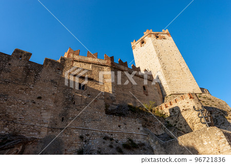 Medieval Scaligero Castle of Malcesine Tourist Resort on Lake Garda - Verona Italy Medieval Scaligero Castle of Malcesine Tourist Resort on Lake Garda - Verona Italy 96721836