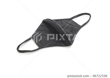 black fabric mask for protect covid 19 on white background black fabric mask for protect covid 19 on white background 96722506