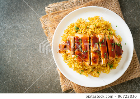 grilled sweet and chilli chicken with curry rice grilled sweet and chilli chicken with curry rice 96722830