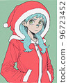 聖誕老人服裝的女人 96723452