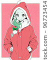 聖誕老人服裝的女人 96723454