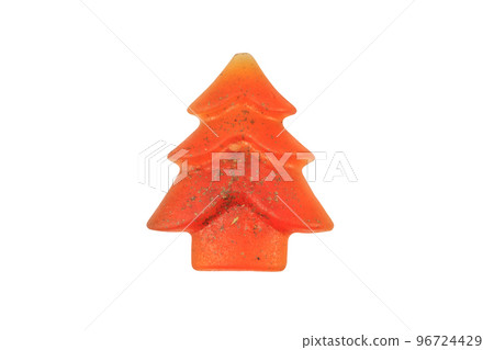 Beautiful natural handmade soap in shape of Christmas tree isolated on white background 96724429