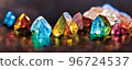 Natural minerals, multicolor of crystal, treasure exhibition, background or wallpaper 96724537