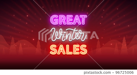 Great Winter Sales Red Neon Banner 96725006