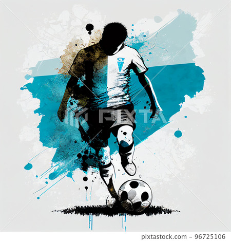 Argentina national football player. Argentinian soccer team. Argentina soccer poster. Abstract Argentinian football background Argentina national football player. Argentinian soccer team. Argentina soccer poster. Abstract Argentinian football background 96725106