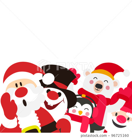 Christmas Cartoon Characters Funny Banner ,A set of happy Christmas characters Christmas Cartoon Characters Funny Banner ,A set of happy Christmas characters 96725160